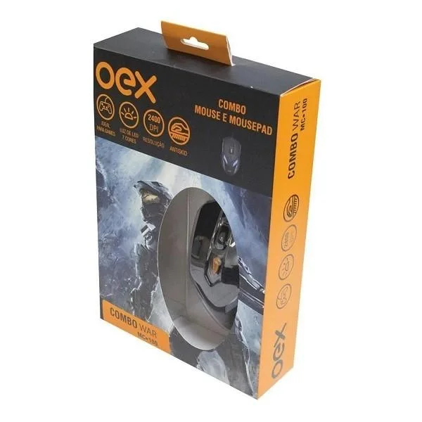Imagem 4 de 4 do produto Combo, Mouse 2400dpi e Mousepad Gamer War Mc100 OEX.