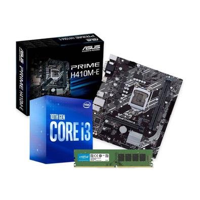 Kit Upgrade Intel Core I3 10100f, Memória Pc4 Ddr4 8gb, Placa Mãe H410m-e