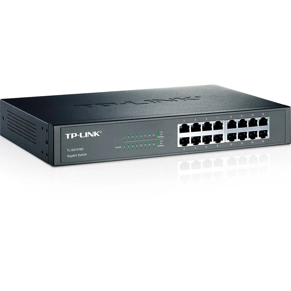 Imagem 5 de 5 do produto Switch TP-Link Gigabit, 10/100/1000, Não Gerenciável, Auto MDI / MDIX, 16 Portas - TL-SG1016D
