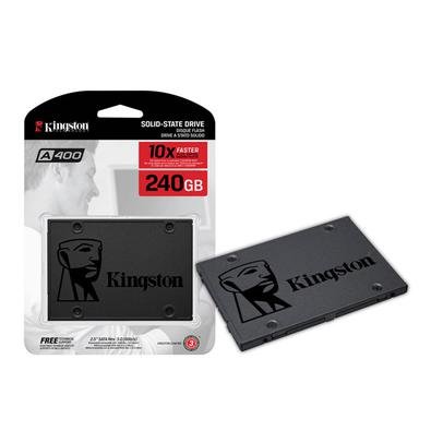 SSD Kingston A400, 240GB, SATA, Leitura 500MB/s, Gravação 350MB/s - SA400S37/240G Características: - Marca: Kingston - Modelo: SA400S37/240G - Leitu