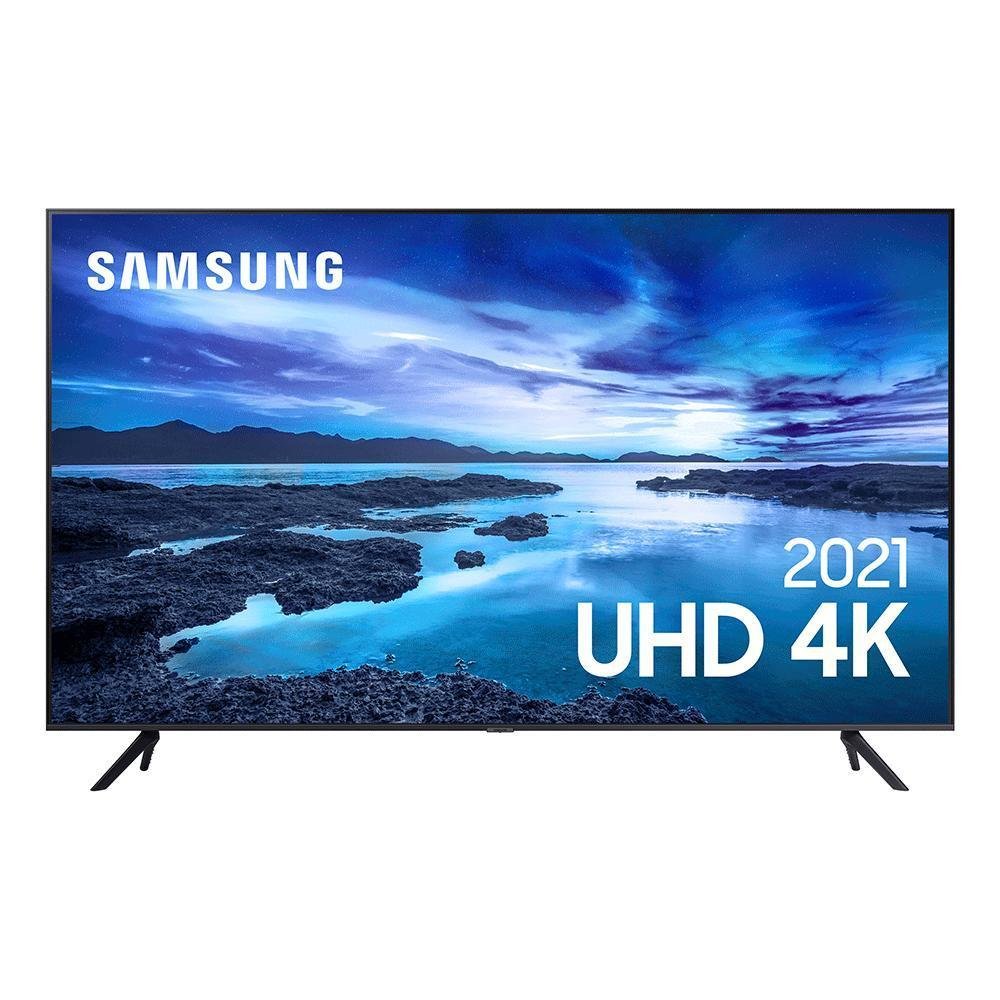 Smart TV Samsung 50 Polegadas UHD, Processador Crystal 4K, Comando Voz, Bivolt - UN50AU7700GXZD