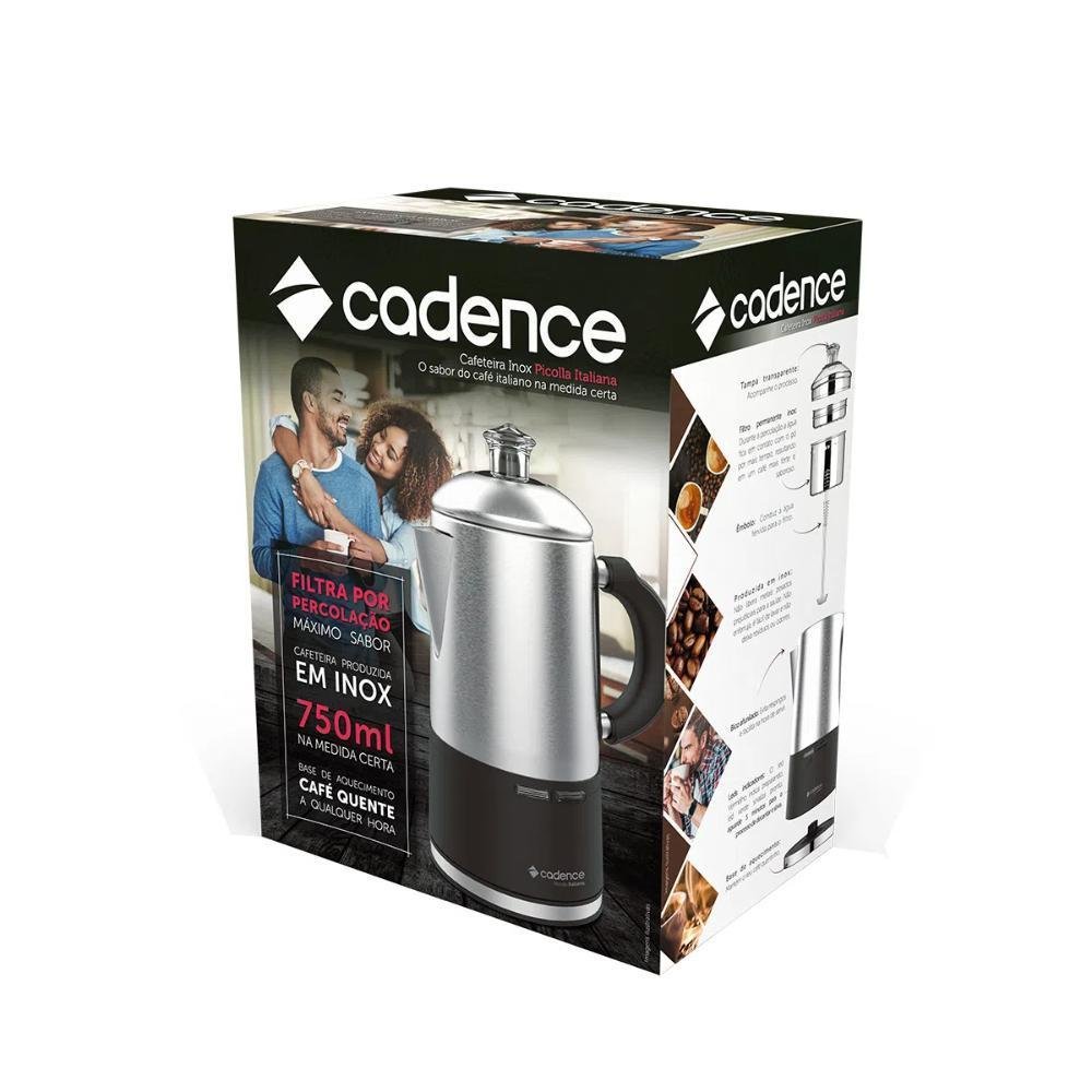 Imagem 2 de 5 do produto Cafeteira Elétrica Cadence Picolla Italiana 750ml Inox - 110V