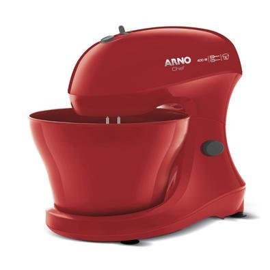 Batedeira Arno Chef 400W 2 batedores multifuncionais 5 Litros Vermelha SM02Batedeira Chef design moderno, inovador e robusto. É super estável na banca