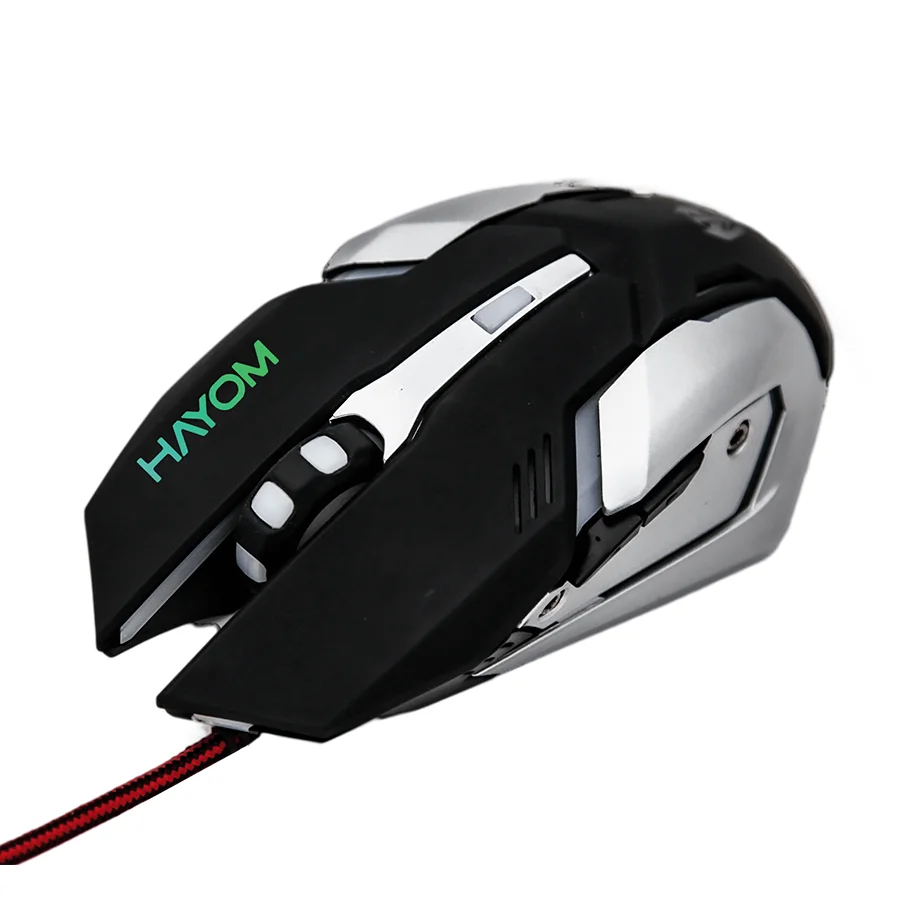 Imagem 2 de 4 do produto Mouse Gamer Hayom MU-2906, Com LED RGB, 2400DPI, 6 Botões, Preto - 291006
