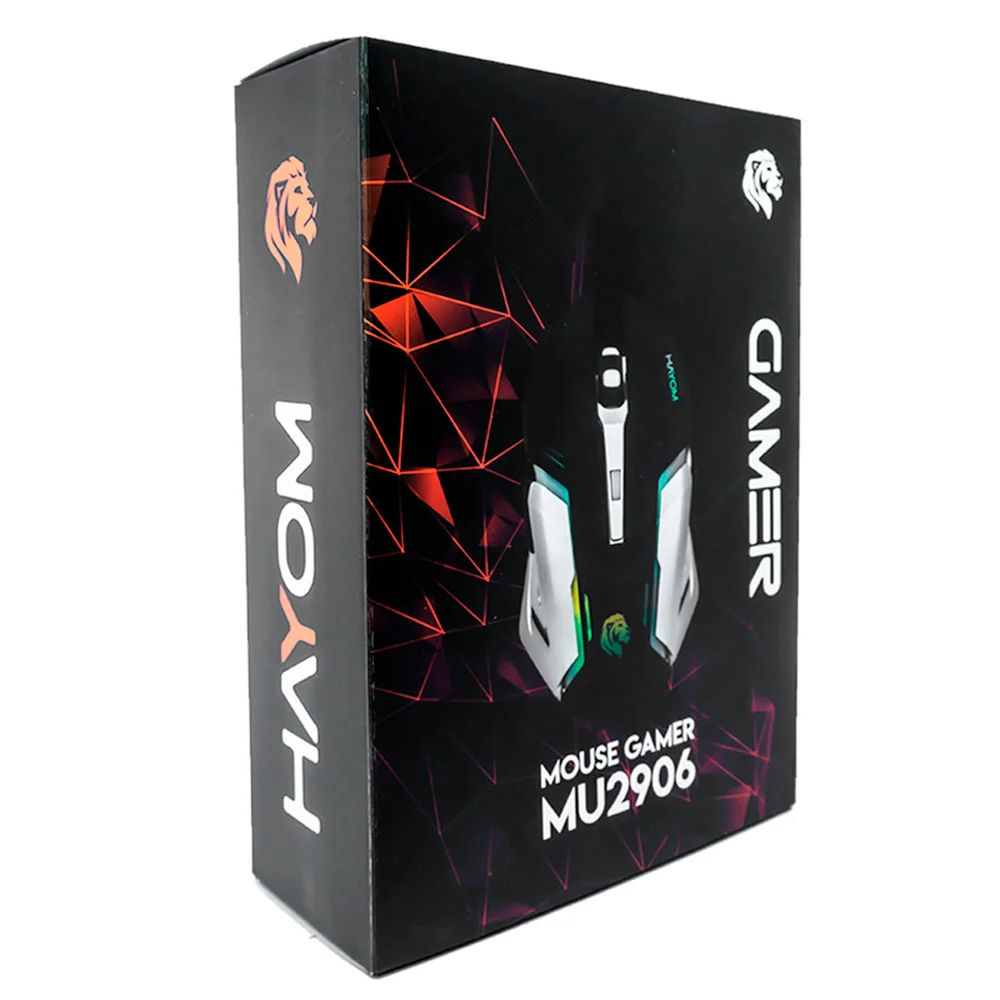Imagem 3 de 4 do produto Mouse Gamer Hayom MU-2906, Com LED RGB, 2400DPI, 6 Botões, Preto - 291006