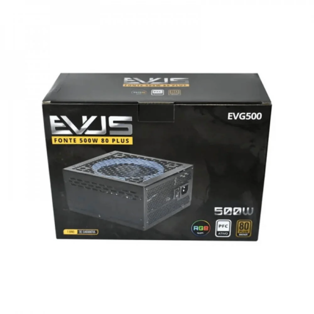 Imagem 2 de 4 do produto Fonte Evus ATX, 500W, RGB, Bronze - EVG500