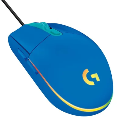 Mouse Gamer Logitech G203 RGB, 8000 DPI, 6 Botões, Azul