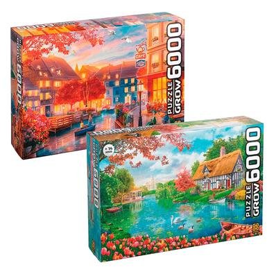 Um kit composto por dois puzzle Os Gigantes 6000 peças.1 - 6000 peças Recanto das Flores1 - 6000 peças Le Petit CaféRecanto das FloresNão deixe de se
