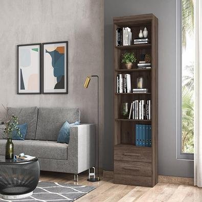 Com um design contemporâneo, o Livreiro com 2 Gavetas é ideal para compor com a decoração de diversos ambientes, levando funcionalidade e praticidade