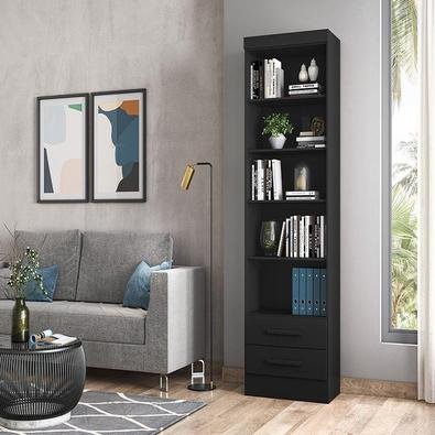 Com um design contemporâneo, o Livreiro com 2 Gavetas é ideal para compor com a decoração de diversos ambientes, levando funcionalidade e praticidade
