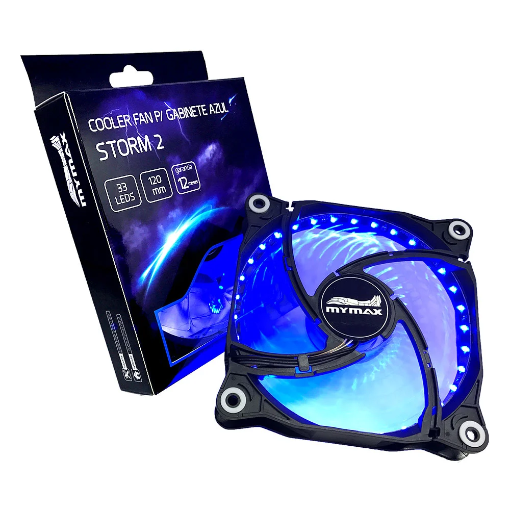 Imagem 2 de 5 do produto Cooler FAN Mymax Storm II, 120mm, LED Azul, Preto