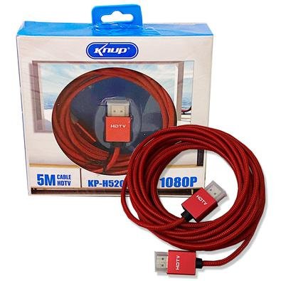 Cabo HDMI Knup 5 metros KP-H5200Os novos cabos HDMI transferem sinais de alta definição de áudio e vídeo digital. O conector banhado a ouro oferece ma