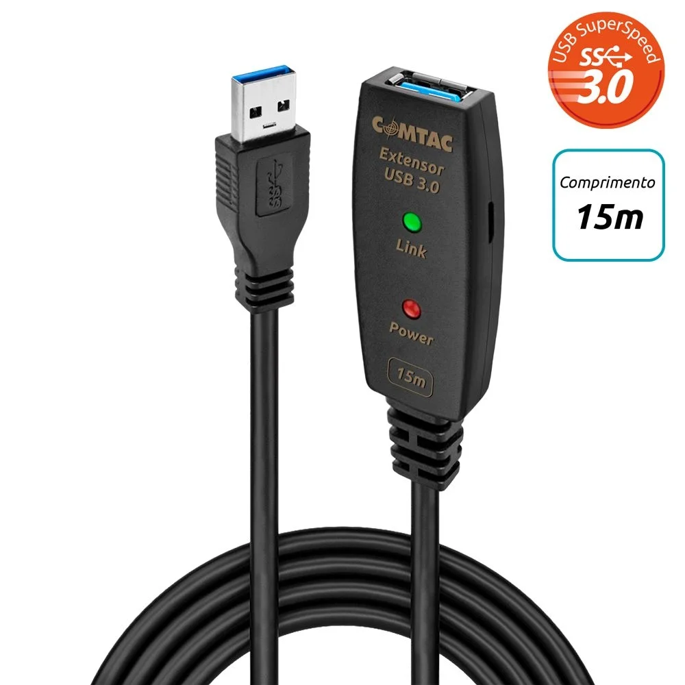Imagem 4 de 5 do produto Cabo Usb Extensor, Usb 3.0 Am-fm, 15m Com Amplificador, 9375