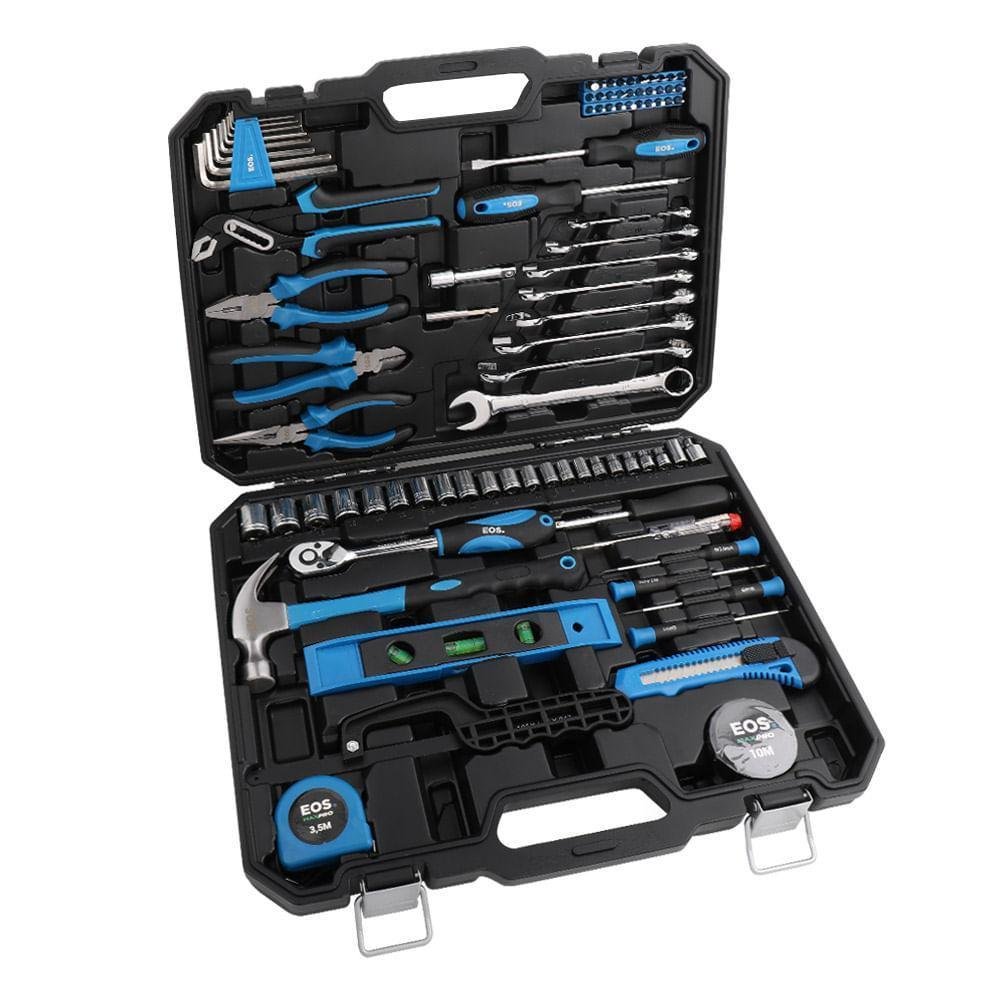 Kit De Ferramentas Manuais Eos Profissional, Titanium, 89 Peças, Com Maleta - EKF07