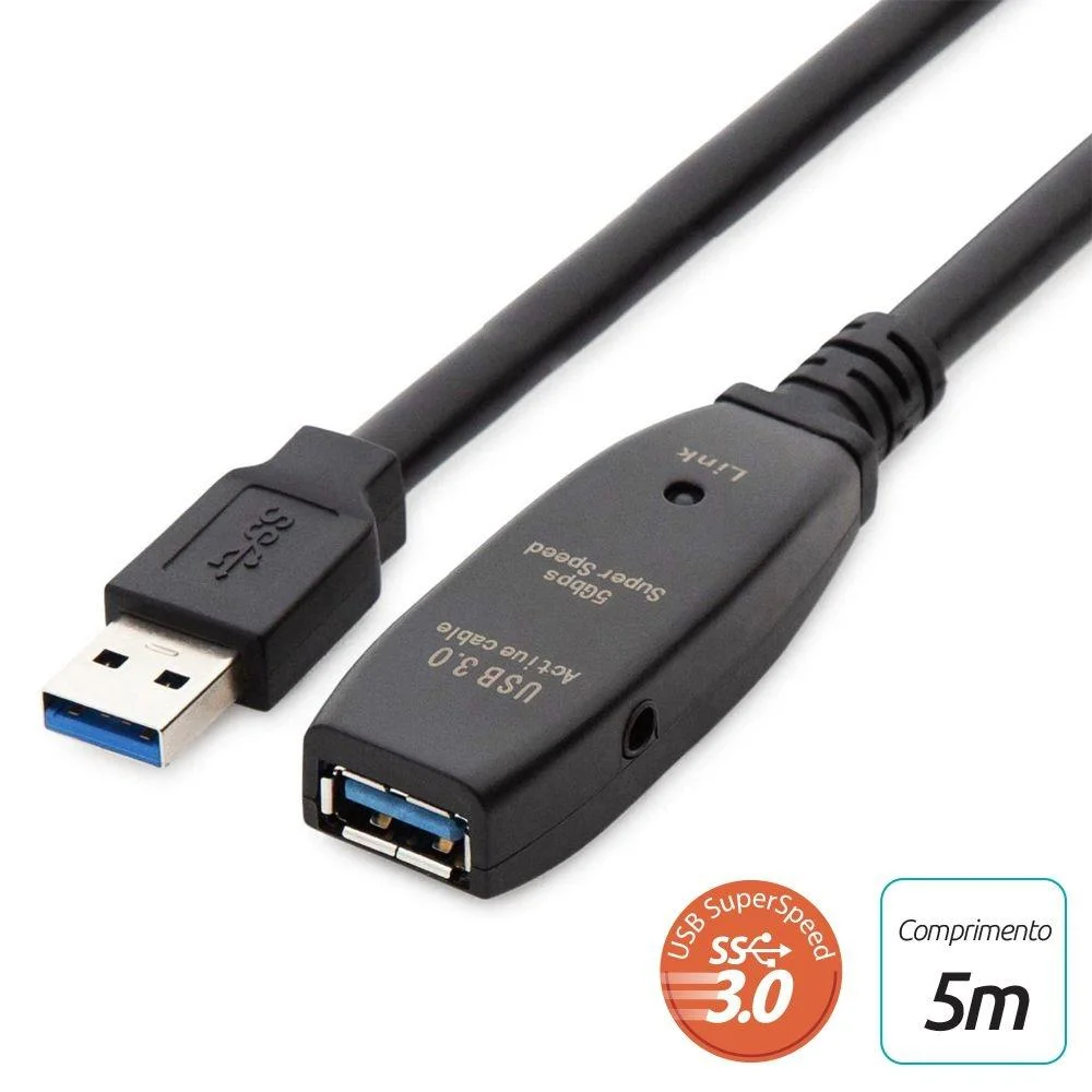 Imagem 4 de 5 do produto Cabo Extensor Comtac USB 3.0, AM AF, 5 Metros - 9373