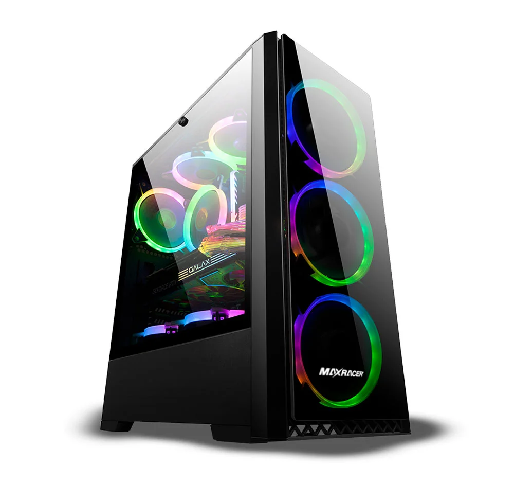 Gabinete  Gamer Maxracer Master - Rgb - Lateral Vidro Temperado - 3 Fan