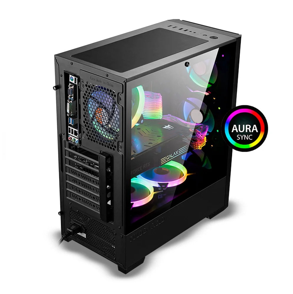 Imagem 3 de 5 do produto Gabinete  Gamer Maxracer Master - Rgb - Lateral Vidro Temperado - 3 Fan