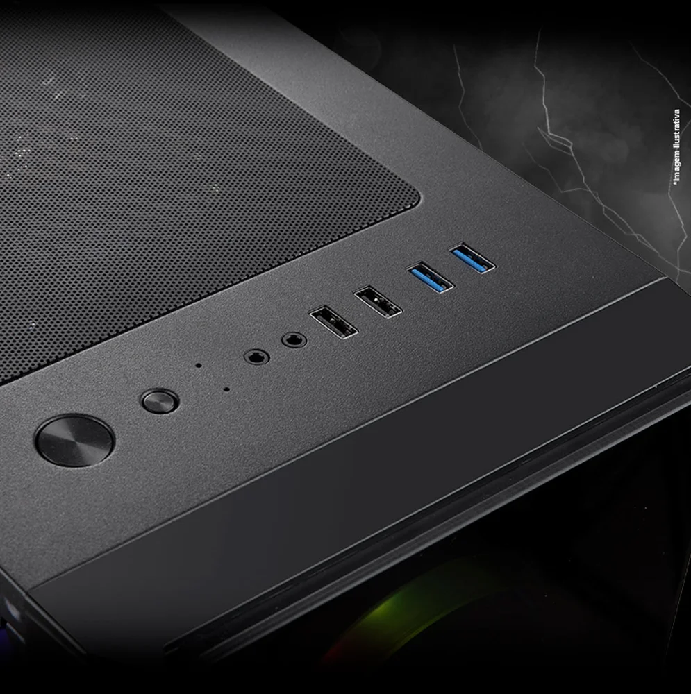 Imagem 4 de 5 do produto Gabinete  Gamer Maxracer Master - Rgb - Lateral Vidro Temperado - 3 Fan
