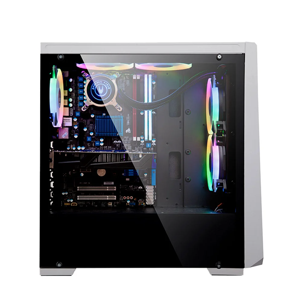 Imagem 3 de 4 do produto Gabinete Gamer Maxracer, Led RGB, Lateral Vidro Temperado, 1 Cooler, Branco