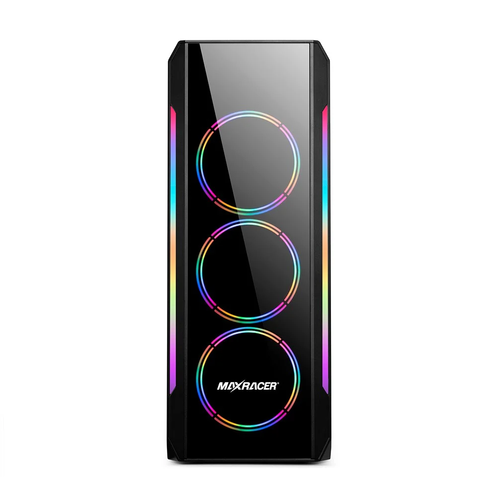 Imagem 3 de 5 do produto Gabinete Gamer Maxracer Bunker, Lateral Vidro Temperado, Dual Fan Rgb