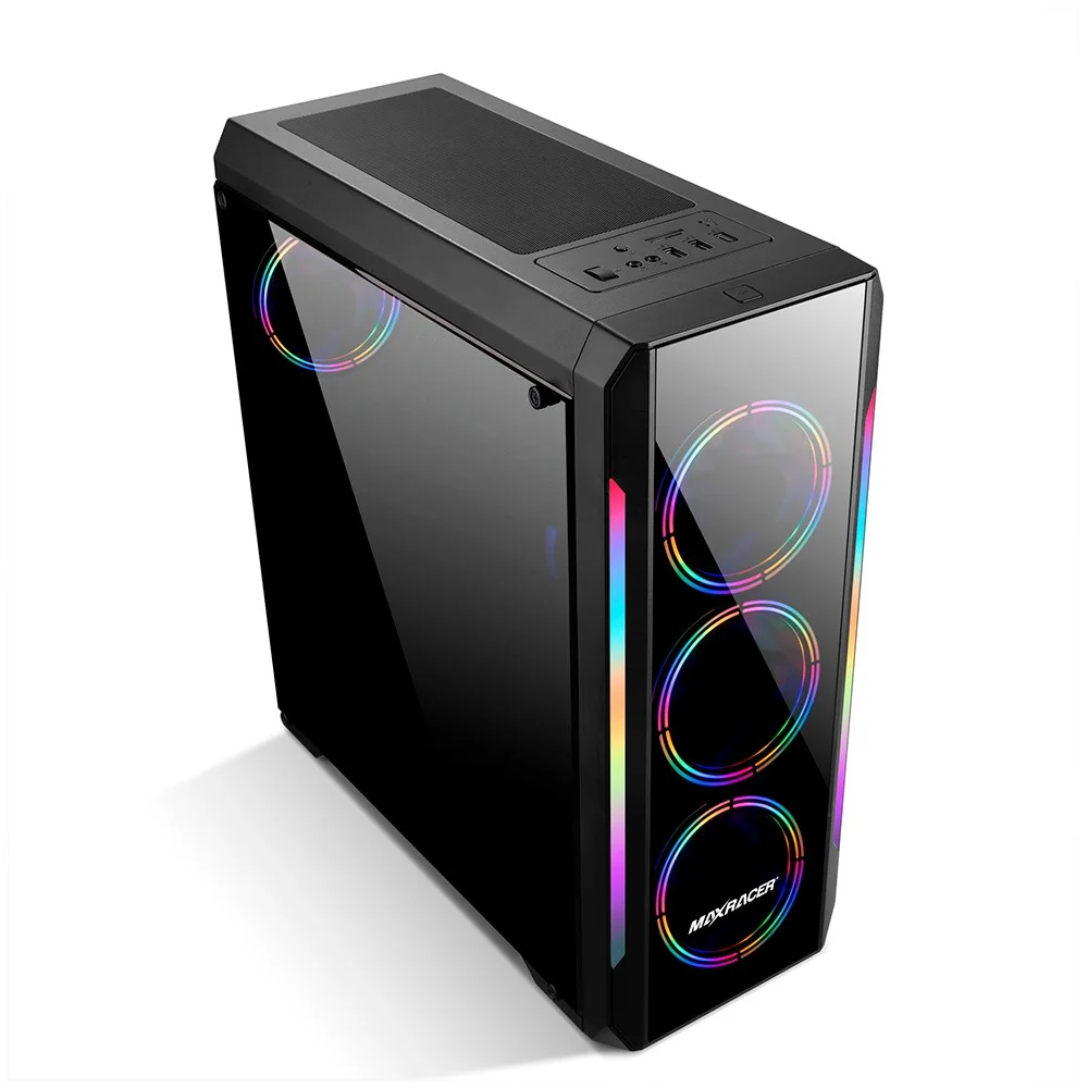 Imagem 4 de 5 do produto Gabinete Gamer Maxracer Bunker, Lateral Vidro Temperado, Dual Fan Rgb