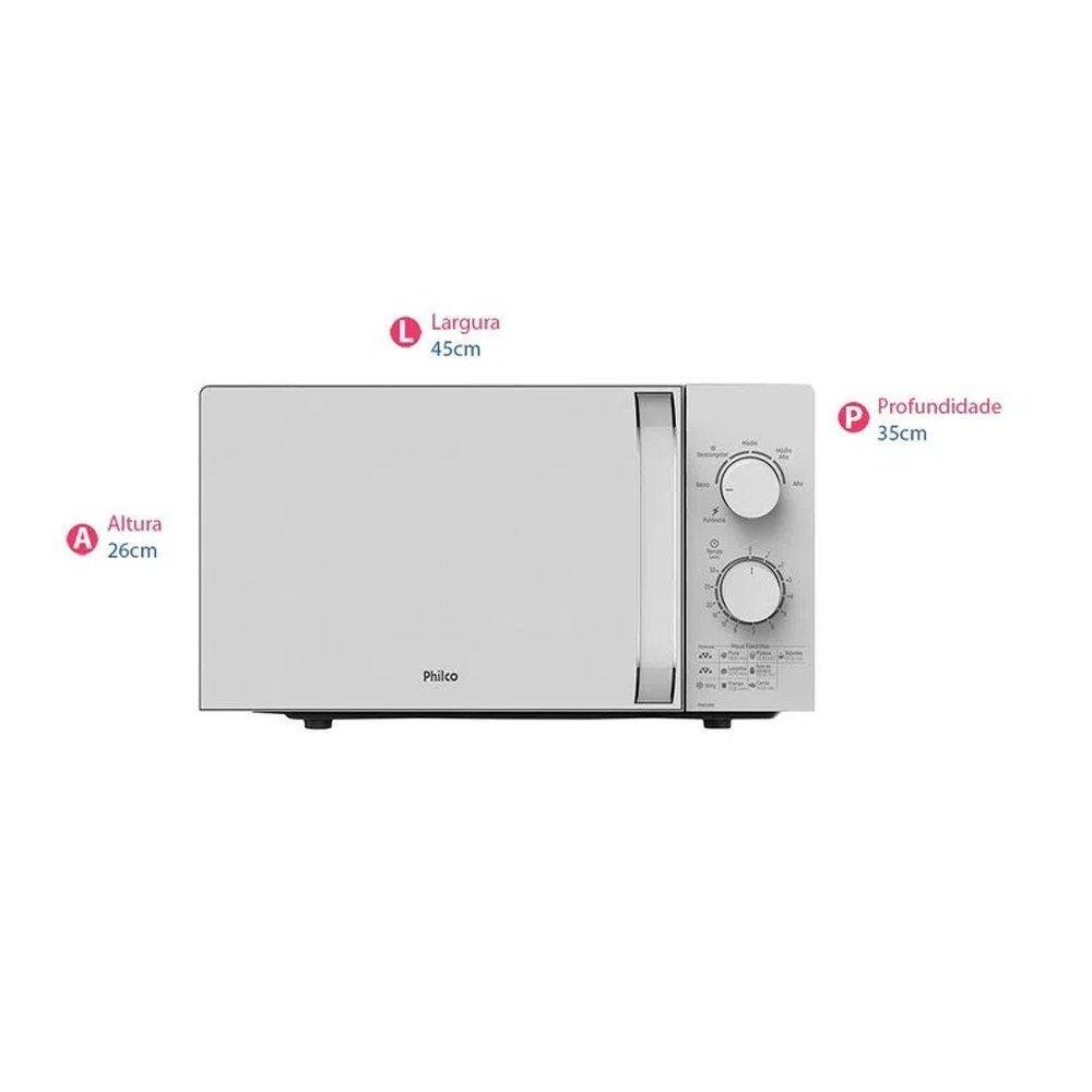 Micro-Ondas Philco PMO23MB, 20L, 127V, Branco Micro-Ondas Philco PMO23MB, 20L, 127V, Branco