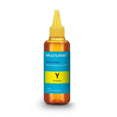 Refil de Tinta Multi, Para HP, 100ml, Amarelo - RF004