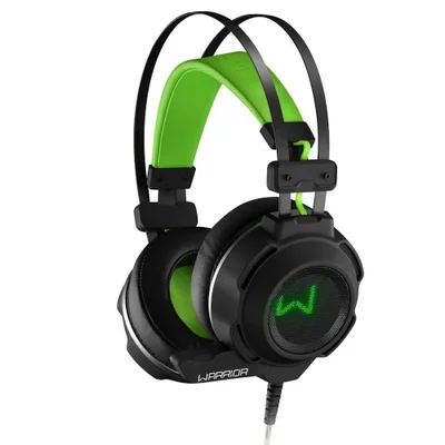 Headset Gamer Warrior Swan, USB+P2 Stereo, Preto/Verde - PH225