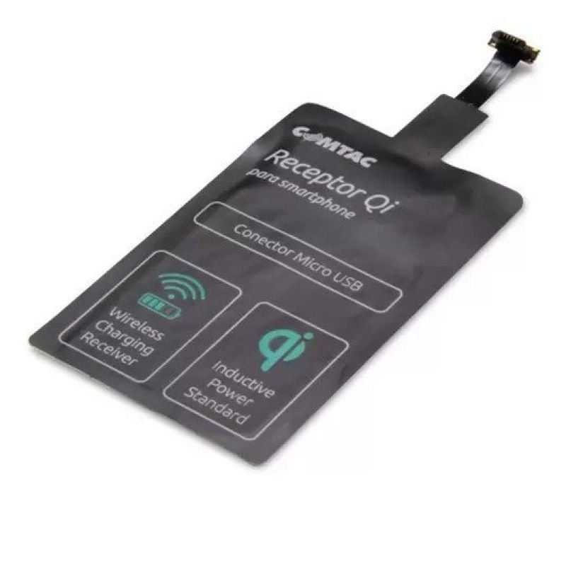 Receptor De Carregador Sem Fio Padrão Qi Comtac, Conector Micro Usb, Para Smartphone Antigo - 9353