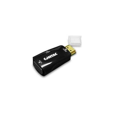 Este pequeno conversor permite conectar computadores, notebooks ou aparelhos com saída HDMI em TVs, monitores ou projetores VGA, além de transmitir si