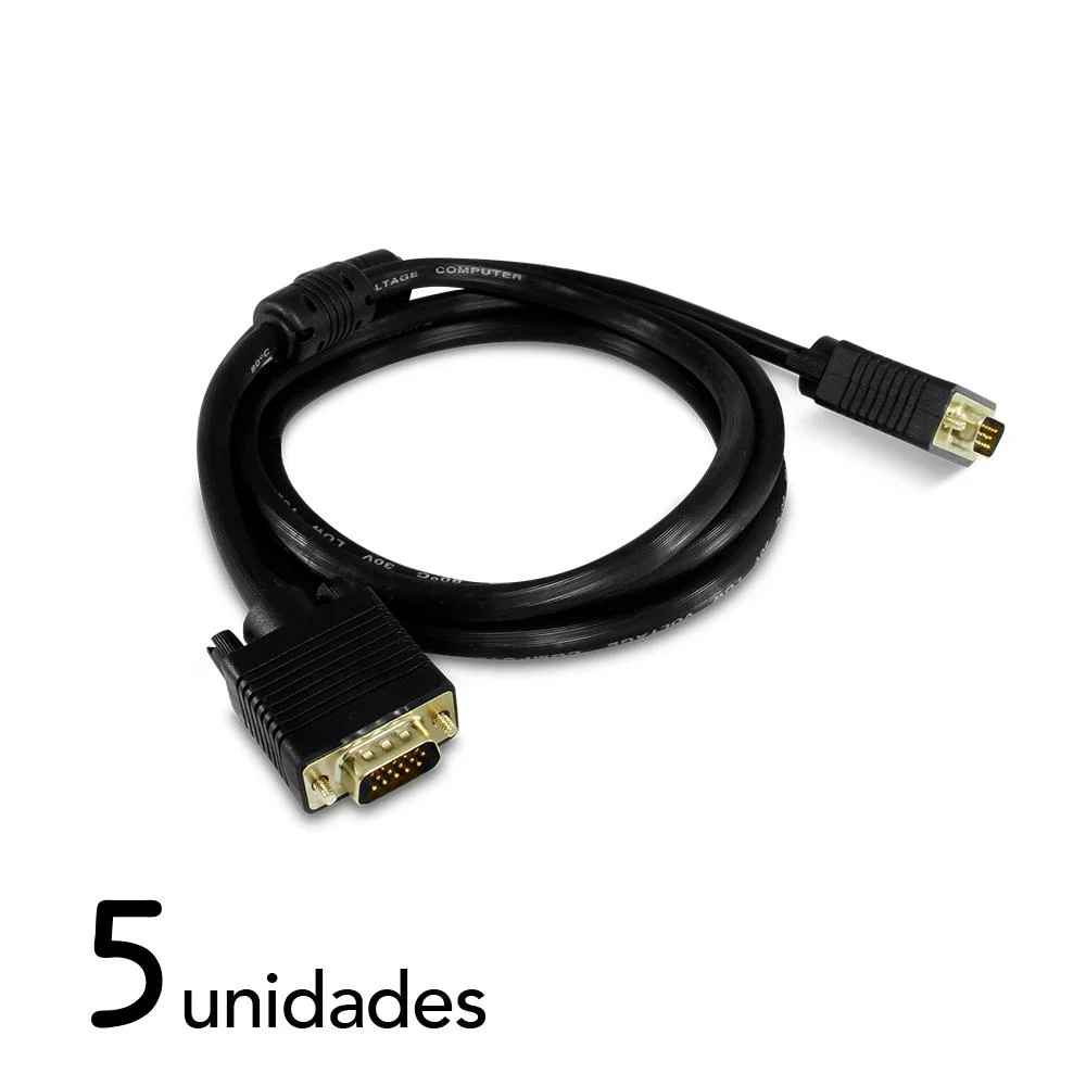 Imagem 2 de 3 do produto Cabo Vga (db15 M X Db15 M) - 1,8 Metros - Com Filtro - Comtac 9117