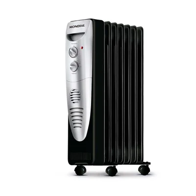 Aquecedor A Óleo Mondial 1500w A-06 Preto E Prata - 220v