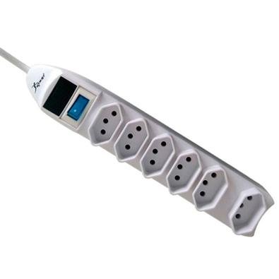 Extensão Elétrica Filtro De Linha SL7606 Knup Régua Com 6 Tomadas e Fusível 1,50m - Branca A extensão elétrica filtro de linha 6 Tomadas SL7606 Knup é