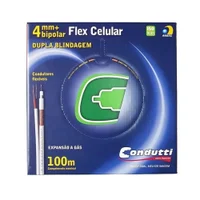 Cabo Coaxial RF 4mm + Bipolar, Condutti Dupla Blindagem, Rl, 100m - 2x26awg