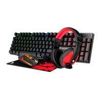 Kit Gamer Starter Teclado Mouse Headset e Mousepad com LED   Este Kit está equipado com Teclado com iluminação rainbow, layout ABNT2 e acionamento tát
