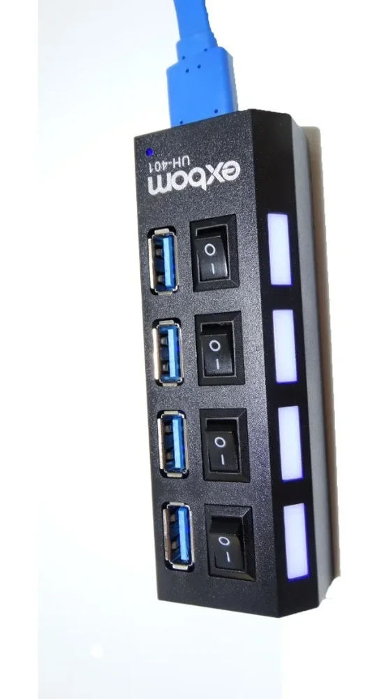 Imagem 5 de 5 do produto HUB USB 3.0 Expansor, 4 Portas Com Teclas On/Off, Super Rápido