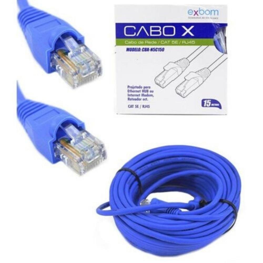 Imagem 2 de 2 do produto Cabo De Rede Exbom Rj 45 15m Para Computadores Modems Roteador