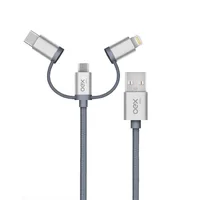 Cabo Usb Trio 3 Em 1 - Micro Usb, Type C E Lightning