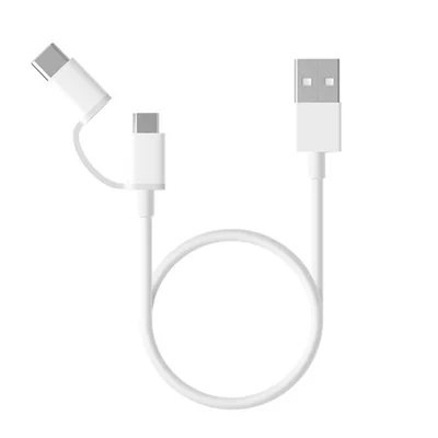 Cabo Micro USB E Tipo C, 100Cm, MI 2 Em 1, Branco, Xiaomi - XM263BRA