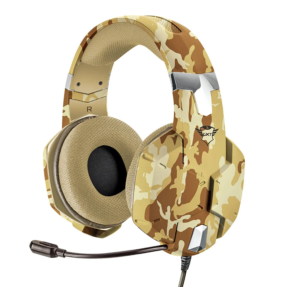 Headset Gamer Trust, Gxt Carus Desert Camo Com Fio - Multiplataforma Headset Gamer Trust, Gxt Carus Desert Camo Com Fio - Multiplataforma
