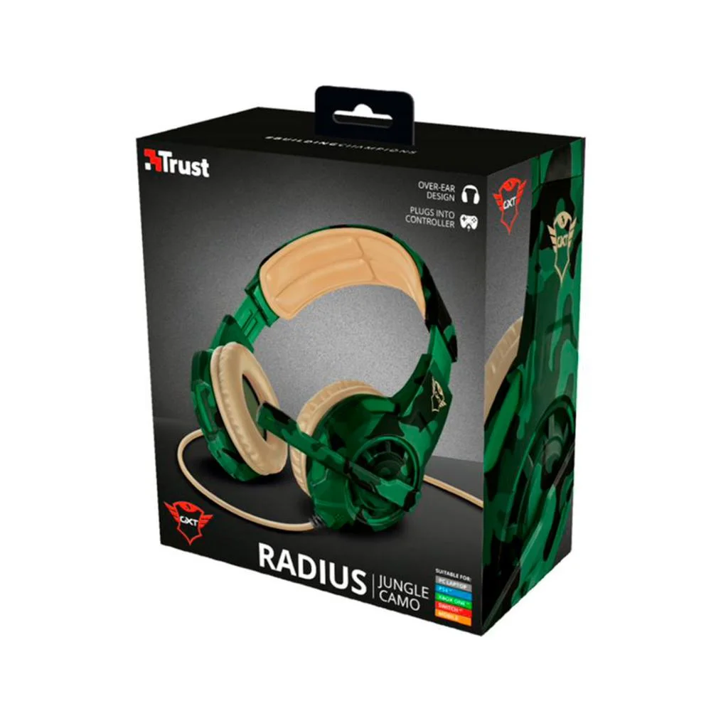 Imagem 3 de 5 do produto Headset Gamer Trust GXT, Radius Jungle Camo, Com Fio - Multiplataforma