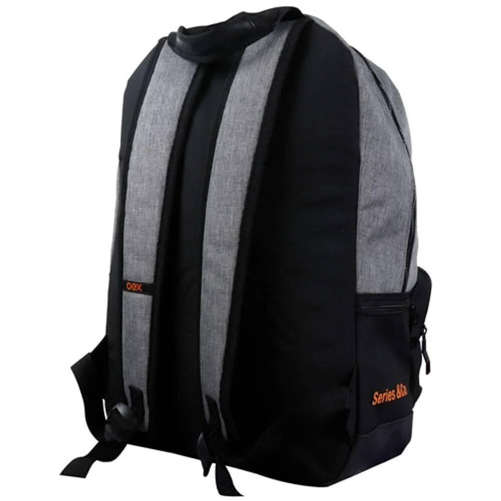 Imagem 3 de 5 do produto Mochila Para Notebook Oex, Nylon, Revestimento em malha de ar com tramas abertas, Cinza e Laranja - Bk107