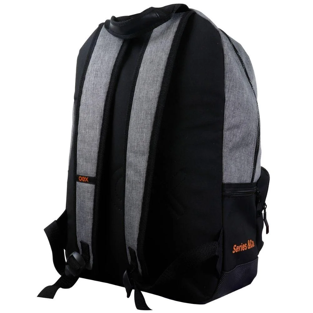 Imagem 4 de 5 do produto Mochila Para Notebook Oex, Nylon, Revestimento em malha de ar com tramas abertas, Cinza e Laranja - Bk107