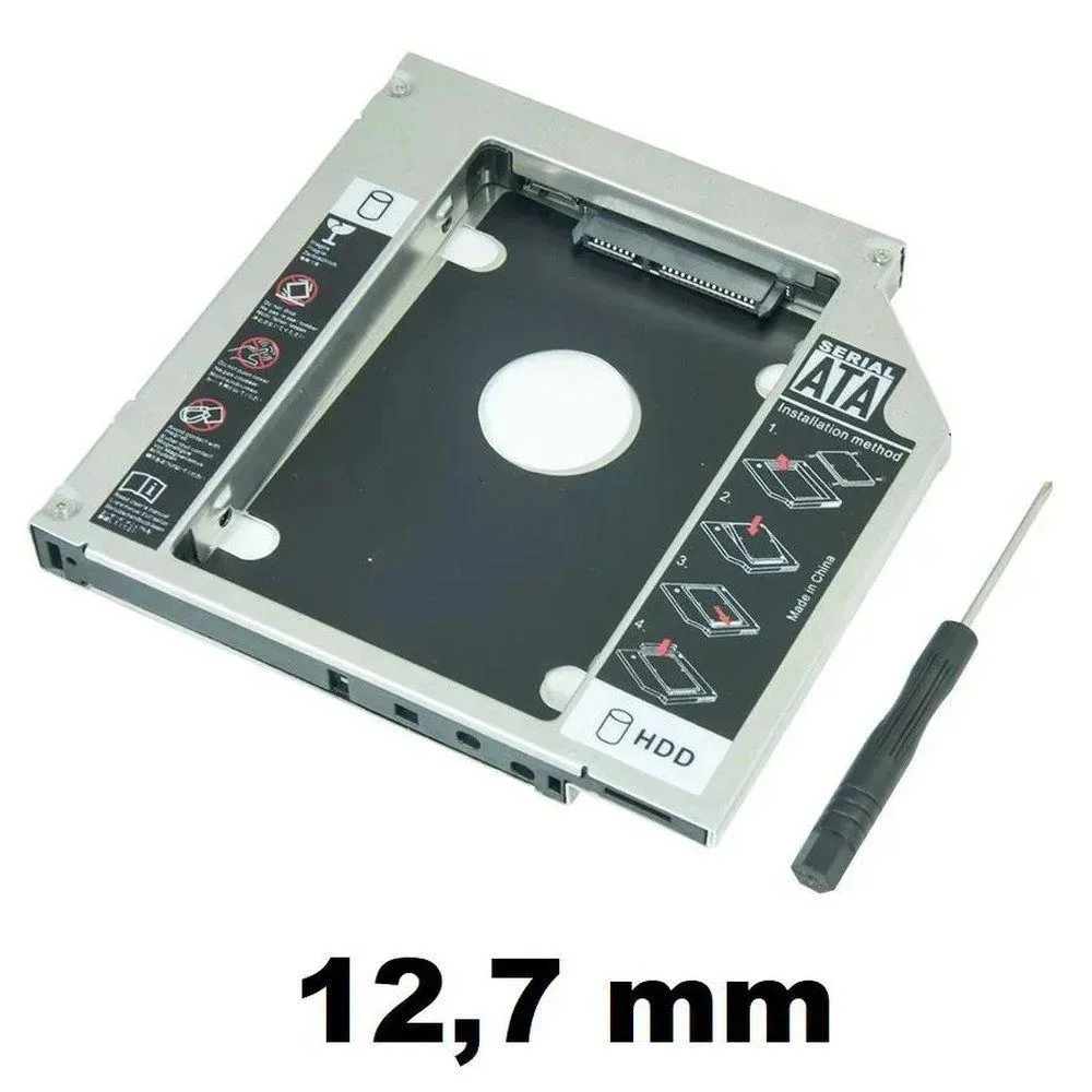 Adaptador Exbom Caddy Slim 12.7mm, Para HD Ou SSD 2.5 SATA - HDCA-S127 Adaptador Exbom Caddy Slim 12.7mm, Para HD Ou SSD 2.5 SATA - HDCA-S127