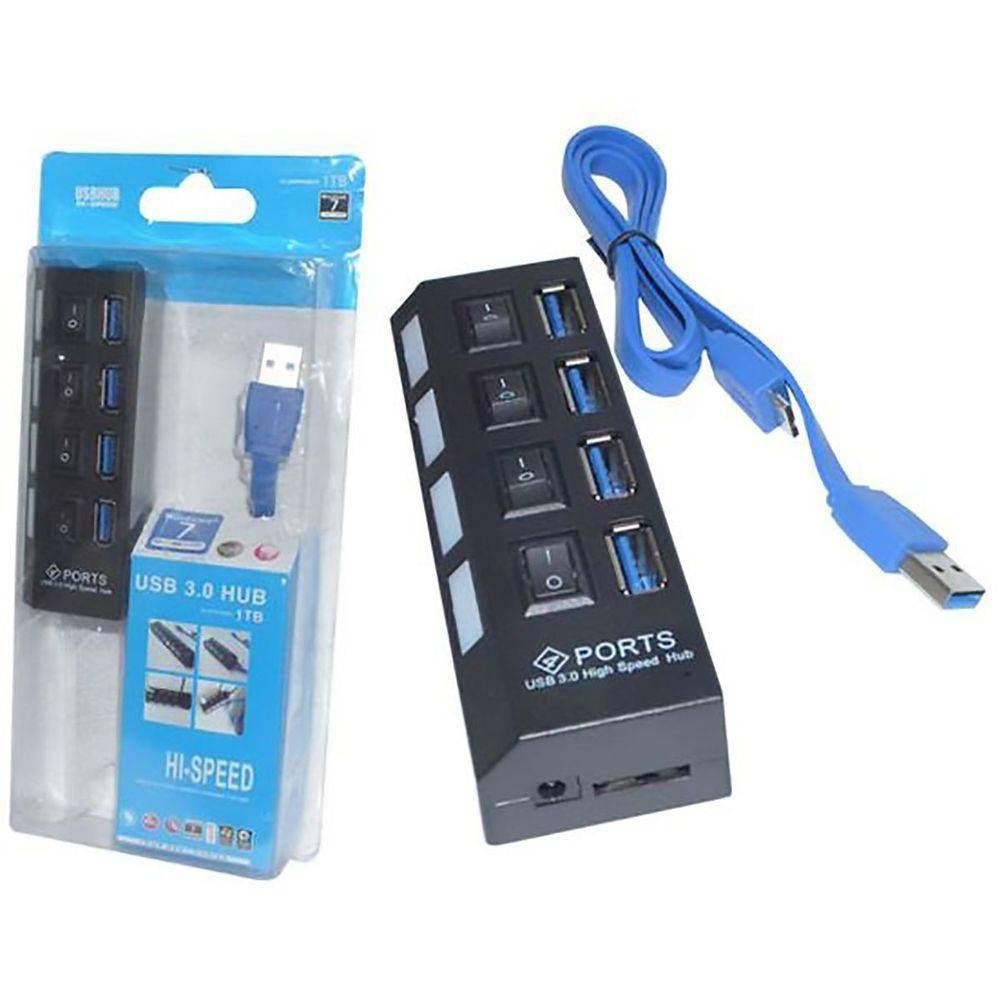 Imagem 2 de 3 do produto Exbom Hub Usb 3.0 Turbo 4 Portas Com Switch E Led