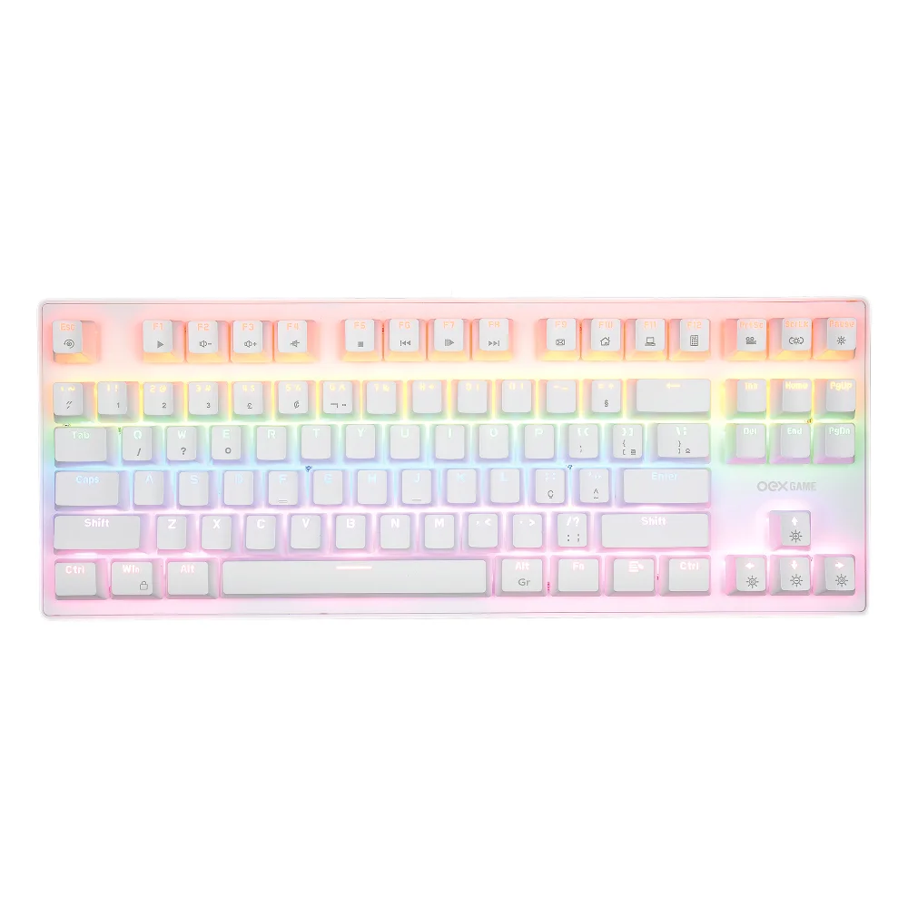 Teclado Mecânico Gamer Wolf Tc605 Branco KaBuM