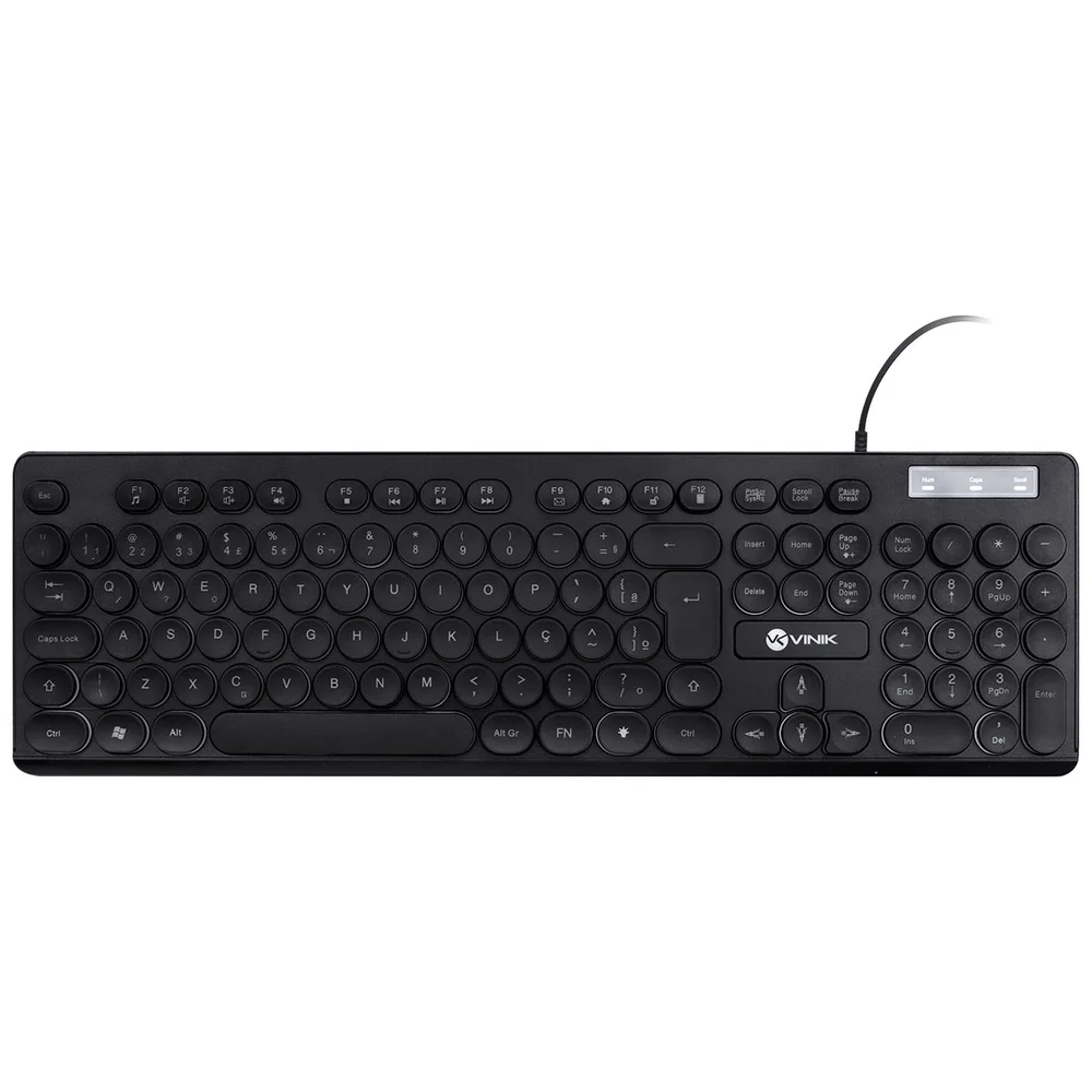 Imagem 2 de 5 do produto Teclado Chocolate Slim Multimídia, Teclas Redondas, Led Branco, 1.8 Metros USB- Tc200