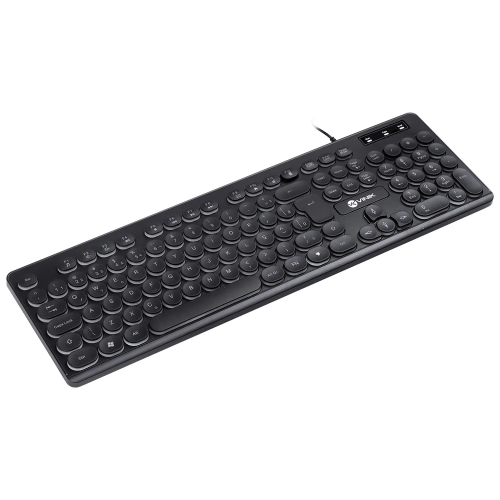 Imagem 3 de 5 do produto Teclado Chocolate Slim Multimídia, Teclas Redondas, Led Branco, 1.8 Metros USB- Tc200