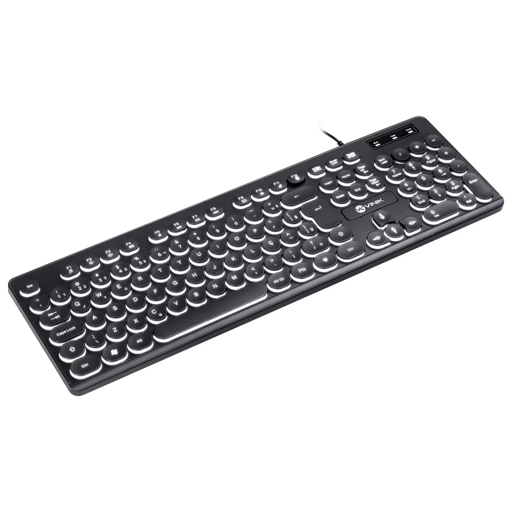 Imagem 4 de 5 do produto Teclado Chocolate Slim Multimídia, Teclas Redondas, Led Branco, 1.8 Metros USB- Tc200
