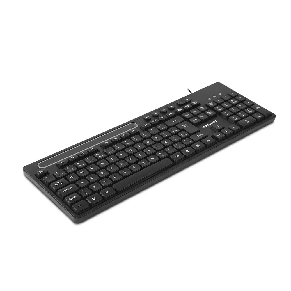 Imagem 2 de 4 do produto Teclado Multimídia Multilaser Office Tc262 Usb C/ Apoio Smartphone - Preto